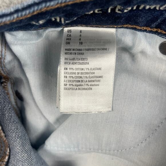 American Eagle Outfitters Women's US 6 Stretch Blue Vintage Hi-Rise Shorts - Picture 3 of 10